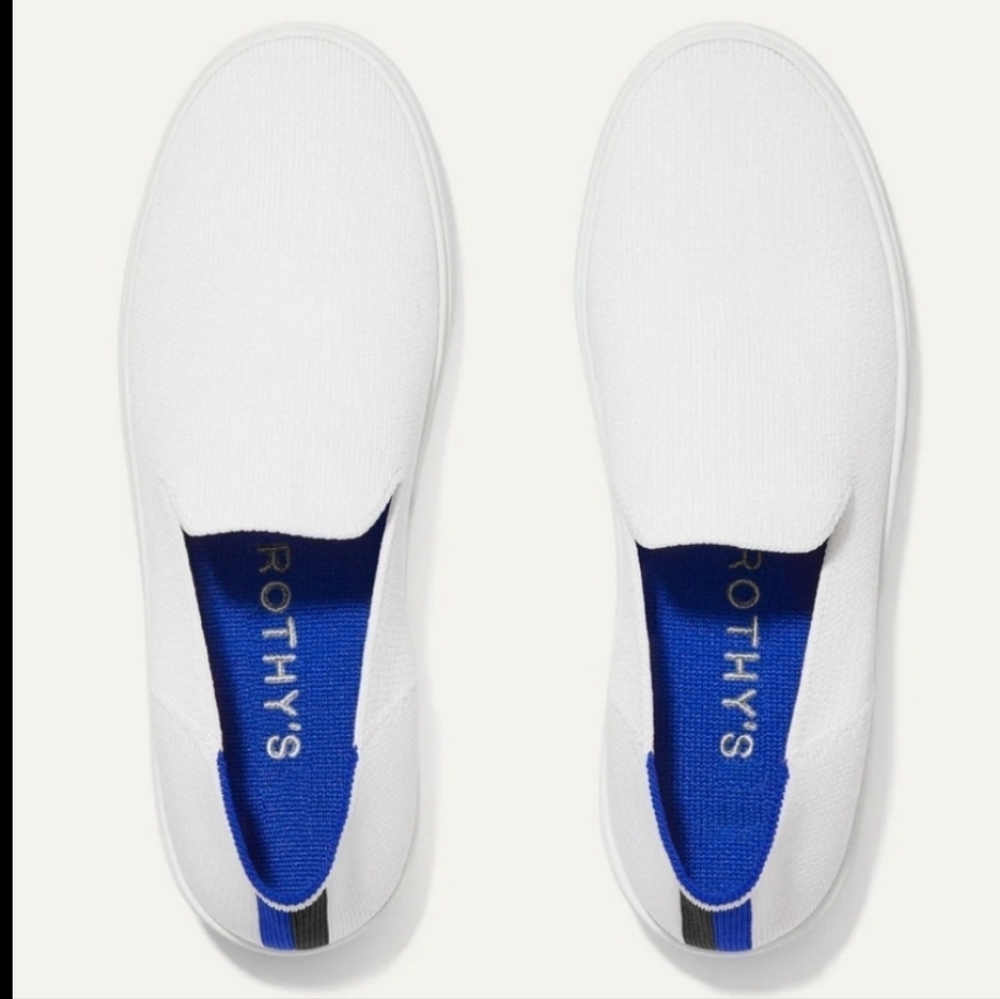 ROTHY'S THE ORIGINAL SLIP ON SNEAKER SHOES BRIGHT WHITE SIZE 9 - Picture 15 of 16